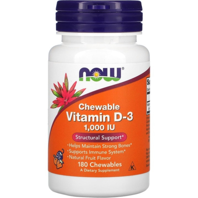 Витамины NOW FOOD D-3 1000 МЕ - 180 пастилок NS0357